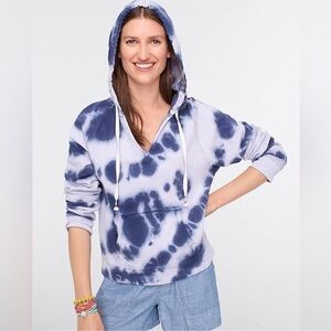 Jcrew Navy/Blue/White Tie-Dyed Hoodie in Original Cotton Terry Size XS